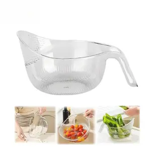 2 in 1 Rice Washing Drain Basket, 1 Count Multifunctional Rice Washing Strainer Basket, Portable Kitchen Filter with Handle, Kitchen Utensils & Gadgets, Kitchen Accessories, Filtration Basket, Food Colander Kitchenware