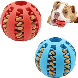 Dog Ball Toys for Small Dogs Interactive Elastic Puppy Chew Toy with Tooth Cleaning Rubber Food Ball Toy Pet Stuff Accessories herding  ball