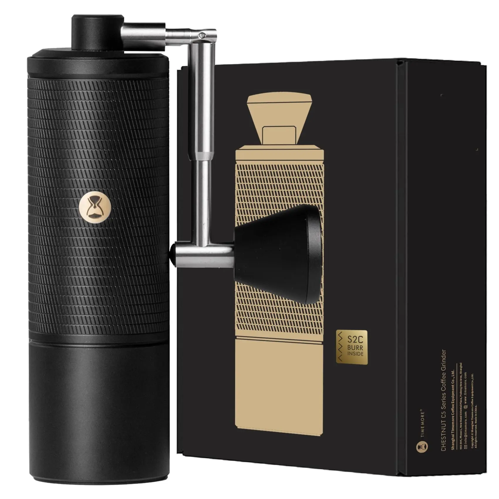 Timemore Castaño C5esp Pro Manual Coffee Grinder, Stainless Steel, Foldable Handle, Adjustable Grind, French/espresso Powder