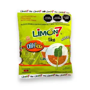 Limon 7 Chipileta Lollipop with Hot Candy Dipping Powder Limon 7 Chipileta Lollipop with Hot Candy Dipping Powder