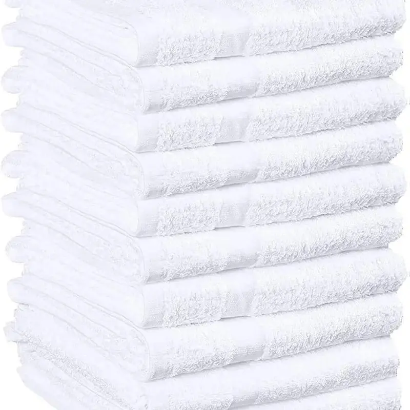 White Salon Towels - 16 x 27 Inch Soft Cotton Hand Towels for Hair Stylists, Barbers & Spas - Quick Dry, Durable Towel for Facial, Pedicure, Manicure & Massage Use - Pack of 12