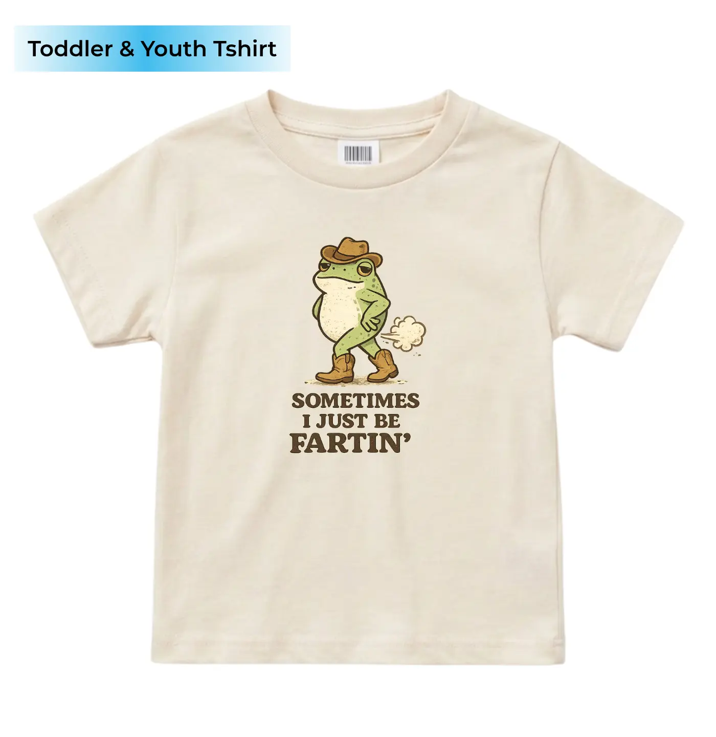 Sometimes I Just Be Fartin Toddler T Shirt and Youth Graphic Tee, Vintage Western Cowboy Kids Shirt, Silly Frog Graphic Tee, Funny Sarcastic Toddler Shirt