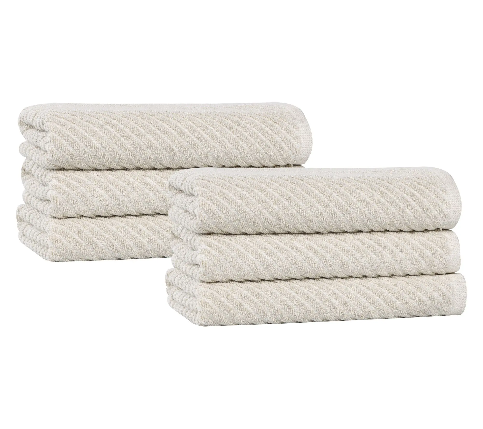 Superior 2-Piece Amelia Viscose Cotton Blend Hand Towel Set, Hanging Quick-Drying Soft Absorbent Striped Pattern Towels, Quick Drying Towel