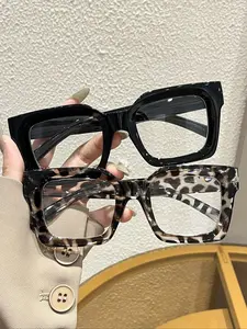 Women's Fashion Eyeglasses Frame Set, Leopard Print Design, PC Material, Casual Style, All Season Use, Daily Wear Essentials, Leopard Pattern Eyeglasses