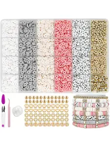 3450pcs Soft Clay Beads DIY Jewelry Making Kit, 6mm &, Handmade Bracelets, Keychains, Fashion Gifts, Jewelry Making Supplies