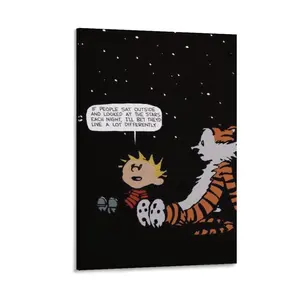 Funny Cartoon Calvin Hobbes Posters Modern Canvas Print Painting Wall Art Minimalist Aesthetic Poster (21) Canvas Poster Bedroom Decor Sports Landscape Office Room Decor Gift Frames Ornaments Artistic Decoration