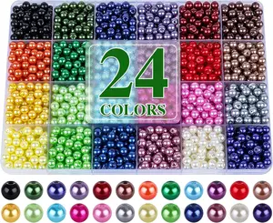 1200 count 6mm  Glass Beads Bracelet Making Kit, 24 Assorted Color Series  Beads for  Making and DIY Crafts, Friendship Bracelets