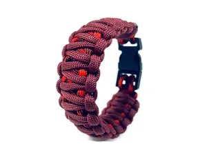 Engineered King Cobra Paracord Bracelet in Burgundy