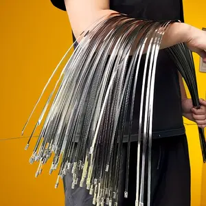 50/100pcs Extra Long Stainless Steel Heavy Wire Cable Ties, Various Sizes (13.7-47.2 Inches), Self-Locking, Multi-Purpose for Mechanics, Vehicles, Farming