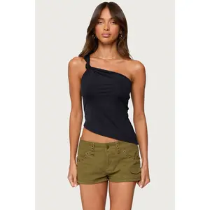 Knotted One Shoulder Asymmetric Top