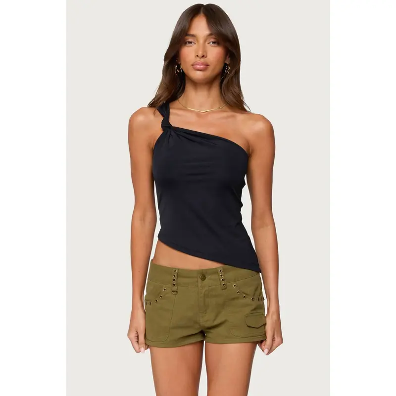 Knotted One Shoulder Asymmetric Top