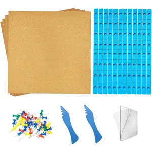 Stained Glass Supplies Kits, 4 x Heat Resistant Stained Glass Work Surface, 12 x 12" Layout Blocks for Stained Glass Panels, and 100 x Push Pins