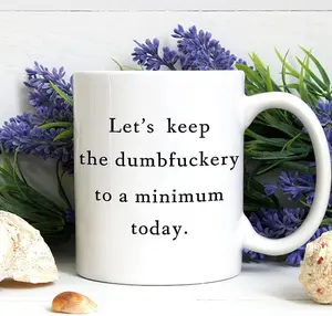 Let's Keep the Dumb Coffee Mug 11 Ounce Funny Coffee Mug for Office Friends Christmas White Elephant Gifts for Coworkers Men Women