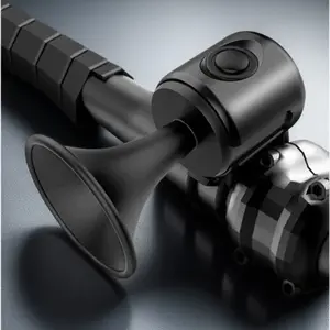 Universal Bike Horn: Easy Handlebar Mount, 120dB Loud Sound, Anti-Slip Grip. Powered by Large Button Battery. Ideal for Road & Mountain Bikes, Scooters, Cruisers. Safety Alert & Anti-Theft Warning Accessory for Outdoor Riding.