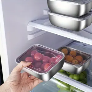 Multi-Functional Stainless Steel Food Storage Container, Reusable Sealed Box for Picnics, Kitchen Essentials, Stackable Lunchbox, Food Storage Boxes