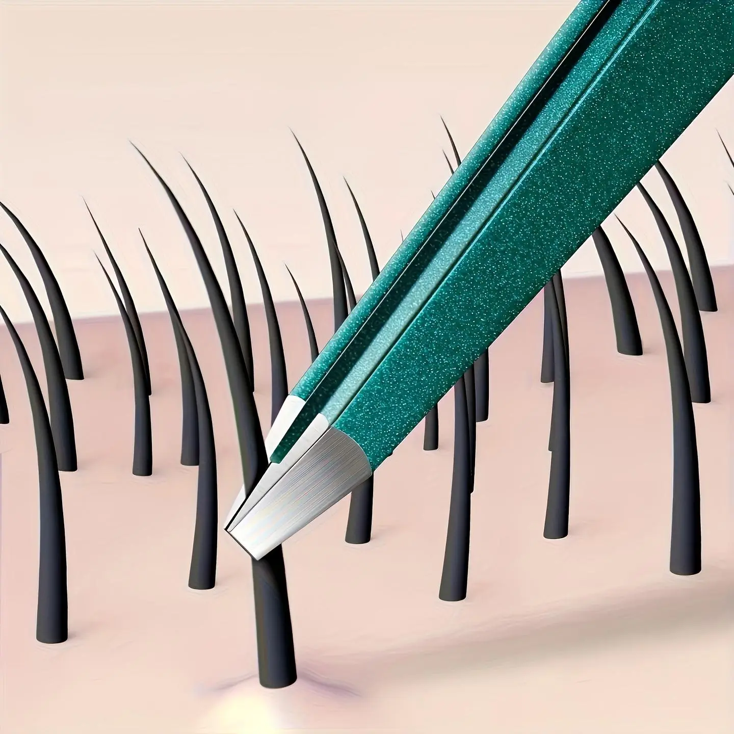 2pcs High Precision Stainless Steel Eyebrow Clip Slanted Tip Tweezers for Hair Removal Beard Removal, False Eyelash Application