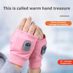 Portable Heating Gloves with Digital Display, 1 Pair Rechargeable Hand Warmer, Heated Gloves with Three Temperature Modes for Learning, Office, Entertainment, Outdoor Leisure - Winter Warmth for Hands
