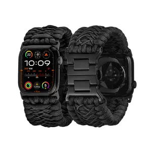Tefeca Titan Series Paracord Band Compatible With Apple Watch 49mm 45mm 44mm 42mm, Ultra/Ultra2 Series 9/8/SE2/7/6/SE/5/4/3/2/1