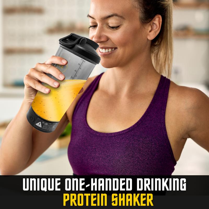 Premium Electric Protein Shaker Bottle - 20oz, Rechargeable, BPA-Free, Self-Stirring Mixer for Smooth Shakes and Supplements