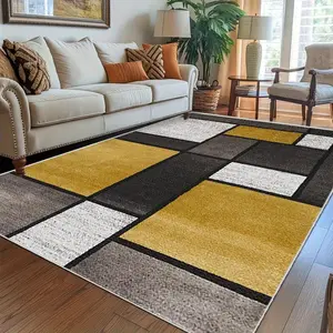 Modern Geometric Pattern Area Rug, 1 Count Non-slip Soft Floor Mat, Rectangle Home Decorative Carpet, Household Decorative Rug, Geometric Graphic Rug for Living Room Bedroom Kitchen Study Room