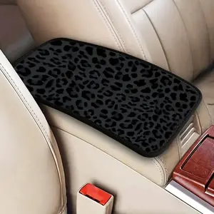Leopard Print Car Armrest Mat, Center Console Pad & Storage Box Cover, Universal Fit for Auto/suv/van/truck Interiors, Car Accessories, Car Interior Decoration