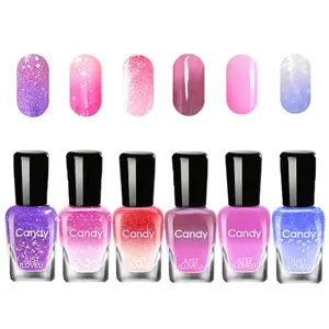 Temperature Changing Gel Nail Polish, Colorful Color Changing Gel Nail Polish Set, 6Pcs Temperature Color Changing Nail Polish Gift Set for Women Girls, Glitter Thermal Nail Polish Kit springtok
