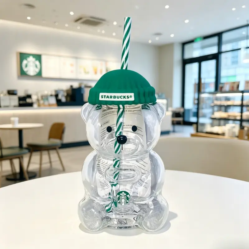 Starbucks Oso Bearista Glass Teddy Bear Drinkware - 2026 Limited Edition Collectible 20oz/591ml BPA-Free Drinking Cup, 1Pc for Coffee Lovers