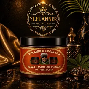 Ylflanner Black Castor Hair Pomade - Oil for Men & Women, Top Quality Hair Care Product, Ylflanner Production