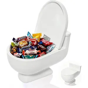 Toilet Shaped Candy Bowl Candy Dish For Office Desk Key Bowl For Entryway Table  Pots Indoor With Drainage   Decor (White)