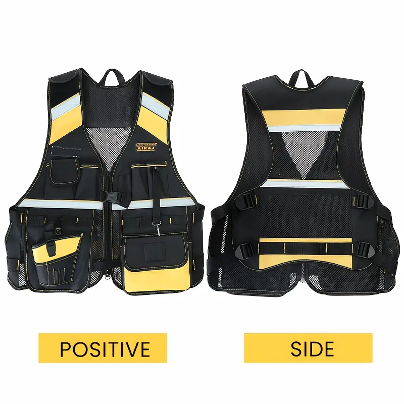 DELIXI ELECTRIC Tools Vest, Multi-pocket Electrician's Special Tool Bag, Sturdy and Durable Tool Vest for High-altitude Work