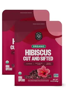 FGO Organic Hibiscus Flowers Loose Tea, Resealable Kraft Bag, 32oz, Packaging May Vary (Pack of 1)