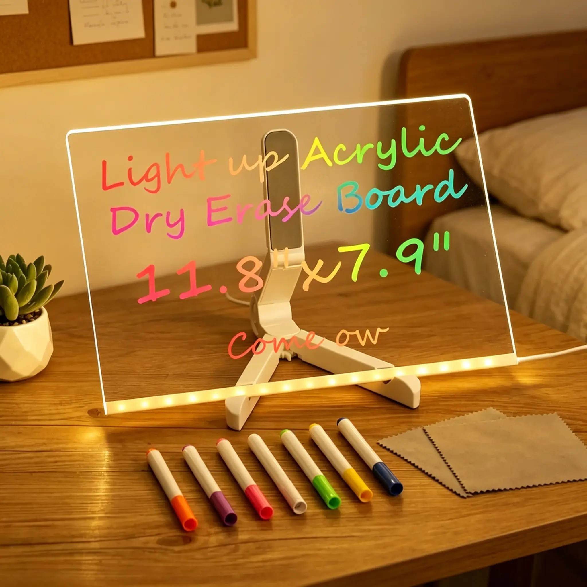 12"x8" Lumiboard LED Drawing Board – 7 Colors Light Up Acrylic Sketch Pad for Kids & Adults