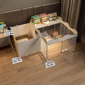 Pet Dog Fence Kennel Indoor Small Dog Teddy Rabbit Hedgehog Hamster Dog Gate Isolation Door Training Toilet Area Durable Puppy Playpen Puppy Exercise Pen Dog Cage Villa