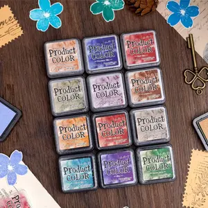 Colorful Ink Pad Set, Flowing Colors Series, Creative DIY Stamps for Journal Decoration, Artistic Handmade Stamp Tools