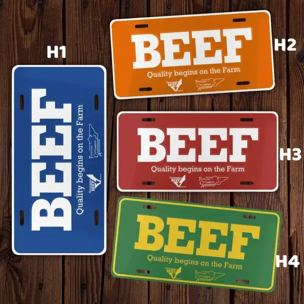 BEEF TCA License Plate, Farm Life Car Truck Decor, Car Accessories, made in USA