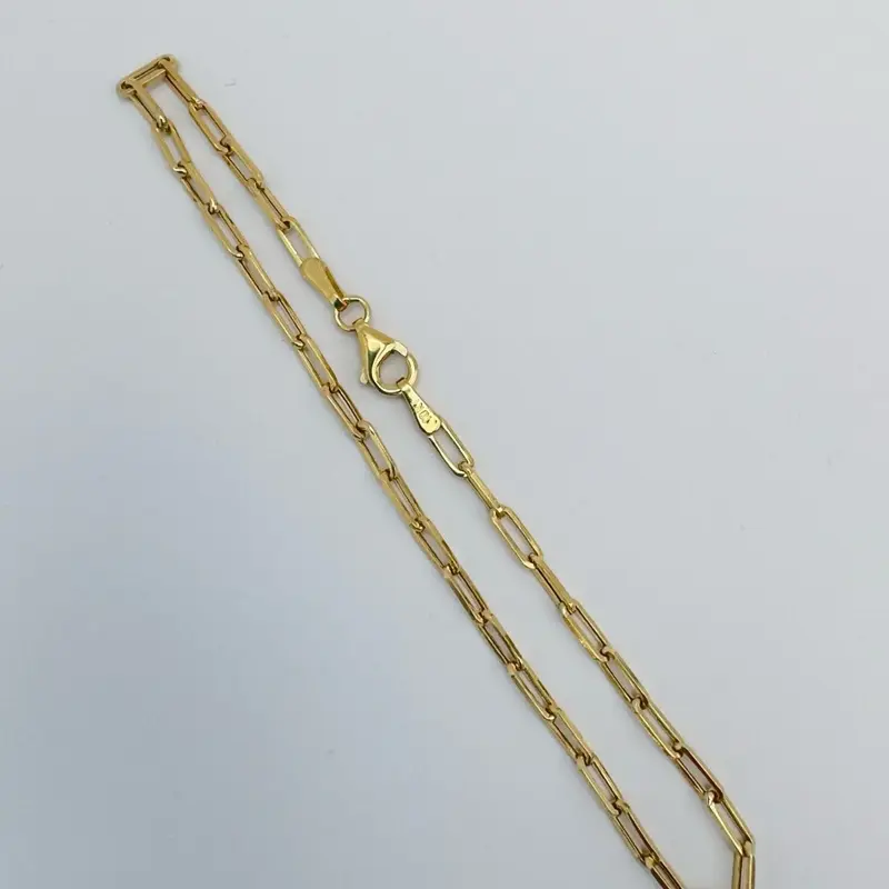 10k Paper Clip Bracelet, Dainty Minimalist Jewelry