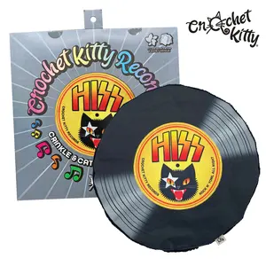 Crochet Kitty Crinkle & Catnip Record Mat - Durable, Multi-Sensory Cat Toy with Organic Catnip