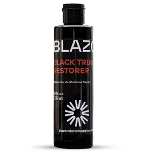 Black Trim Restorer (8 oz) MAX Strength Dye-Infused Solution Restores Faded Black Plastic Car Trim to Like New Finish in Seconds, Covers Scratches & Scuff Marks, UV Ray Protection, Long Lasting