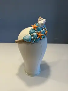 Aqua mermaid seashell crown tiara headband