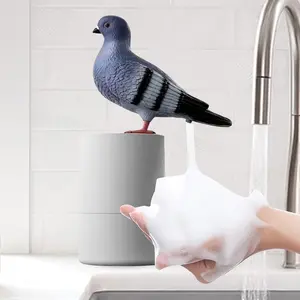 Pigeon Design Foam Soap Dispenser 300 Ml Grey ABS Plastic Non-Contact Automatic Sensor for Kitchen Bathroom Fun Gift Home Goods Hand Spray Decorative