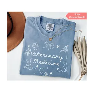 Comfort Colors® Veterinary Medicine Shirt Vet Tech Sweatshirt - Long Sleeve Tee, Cotton Fabric, Casual Outfit for Vets and Students Womenswear Hoodie