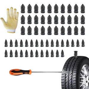 Self-Tapping Tire Repair Screw Kit - Premium 60 Heavy-Duty Plugs, 2 Sizes, Hook, Gloves, Fast Fix for Car Truck SUV Motorcycle Tractor ATV RV Trailer Air Pump Accessories