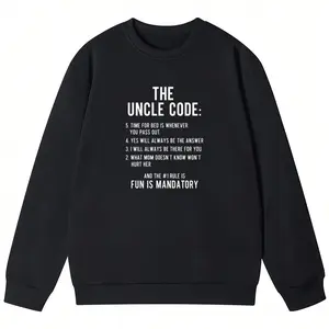 Funny Uncle Long Sleeve Sweatshirt – Perfect Gift from Niece & Nephew, Featuring The Uncle Code Design