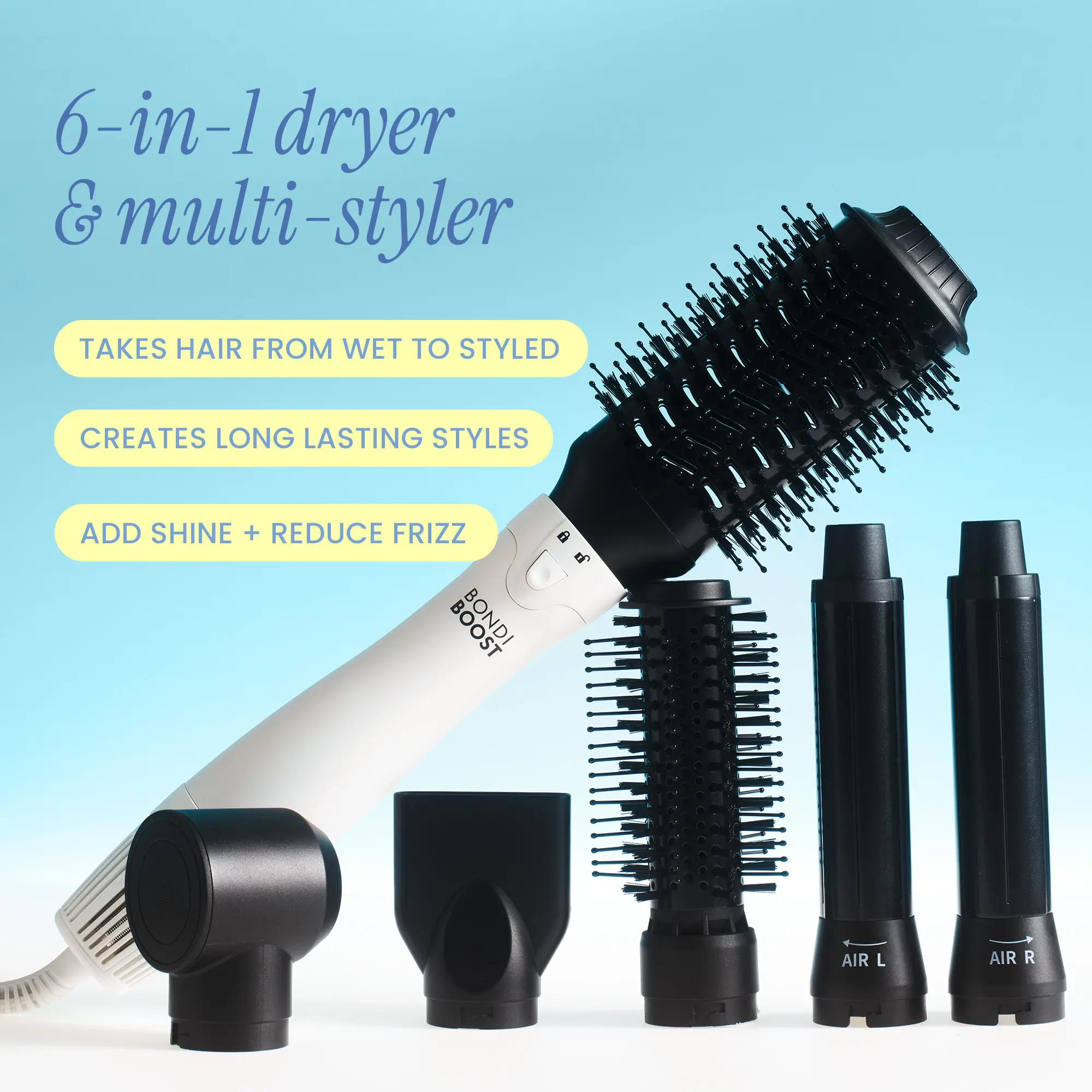Everlast Airstyler System for Salon Blowouts - 6-in-1 Dryer & Multi-Styler with Advanced Airflow Technology for Voluminous Hair Styles