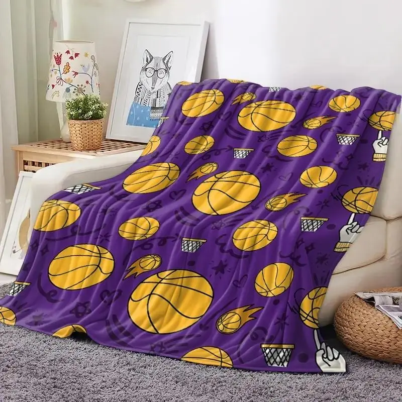 Basketball Pattern Blanket, 1 Count Soft Comfortable Throw Blanket, Cool Bedroom Bedding Blankets, Warm Napping Blanket for Home Office Travel