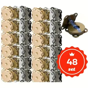 48 Sets Magnetic Snap Buttons, 14mm Silver Magnetic Button for Clothes, Bags, Purses, Sewing on Magnetic Snaps for Fabric DIY Craft Sewn on Snaps