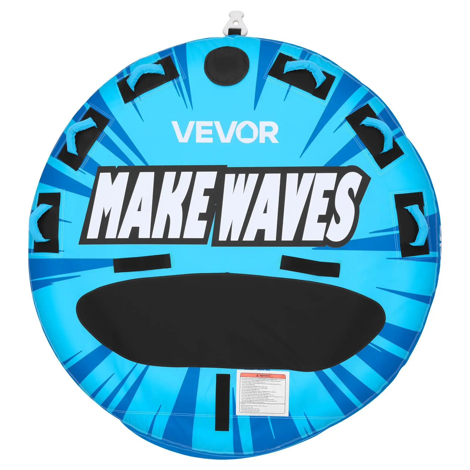 VEVOR Towable Tubes for Boating, 3-Rider Inflatable Boat Tubes and Towables, 510lbs Capacity Water Sport Tube for Boat to Pull - with Anti-Slip Pad, Full Nylon Cover, Padded Handles & Safety Valve#BackToSchool