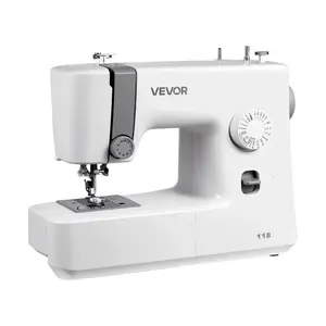 VEVOR Sewing Machine, Summervibes,Summervibes, 18 Stitch Applications, with LED Light and Foot Pedal, Simple Dial Control, Interior Metal Frame, Lightweight and Portable Beginner Sewing Machine for Adults Crafts and Mending