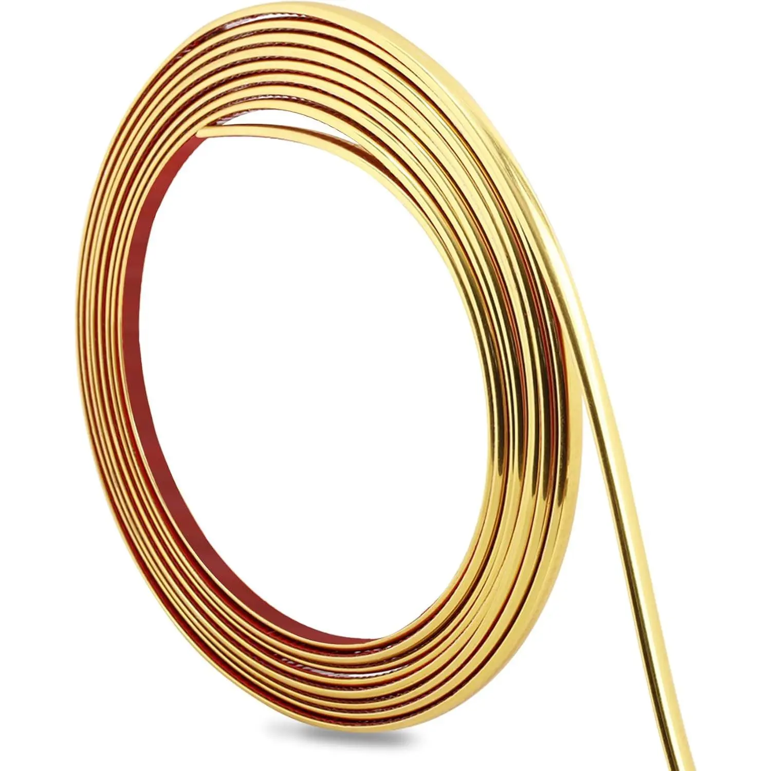 Peel and Stick Finish Molding Trim for Wall, Ceiling, Mirror, Tile Edge, Furniture and  Decoration (Shiny , 5m x 1cm)