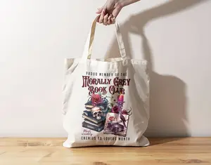 Morally Grey Book Club Tote Bag, Enemies to Lovers Booktok Gift, Dark Romance Spicy Book Tote Bag